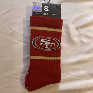 Strideline San Francisco 49ers Gold Knit Crew Socks NFL Licensed Medium/Large